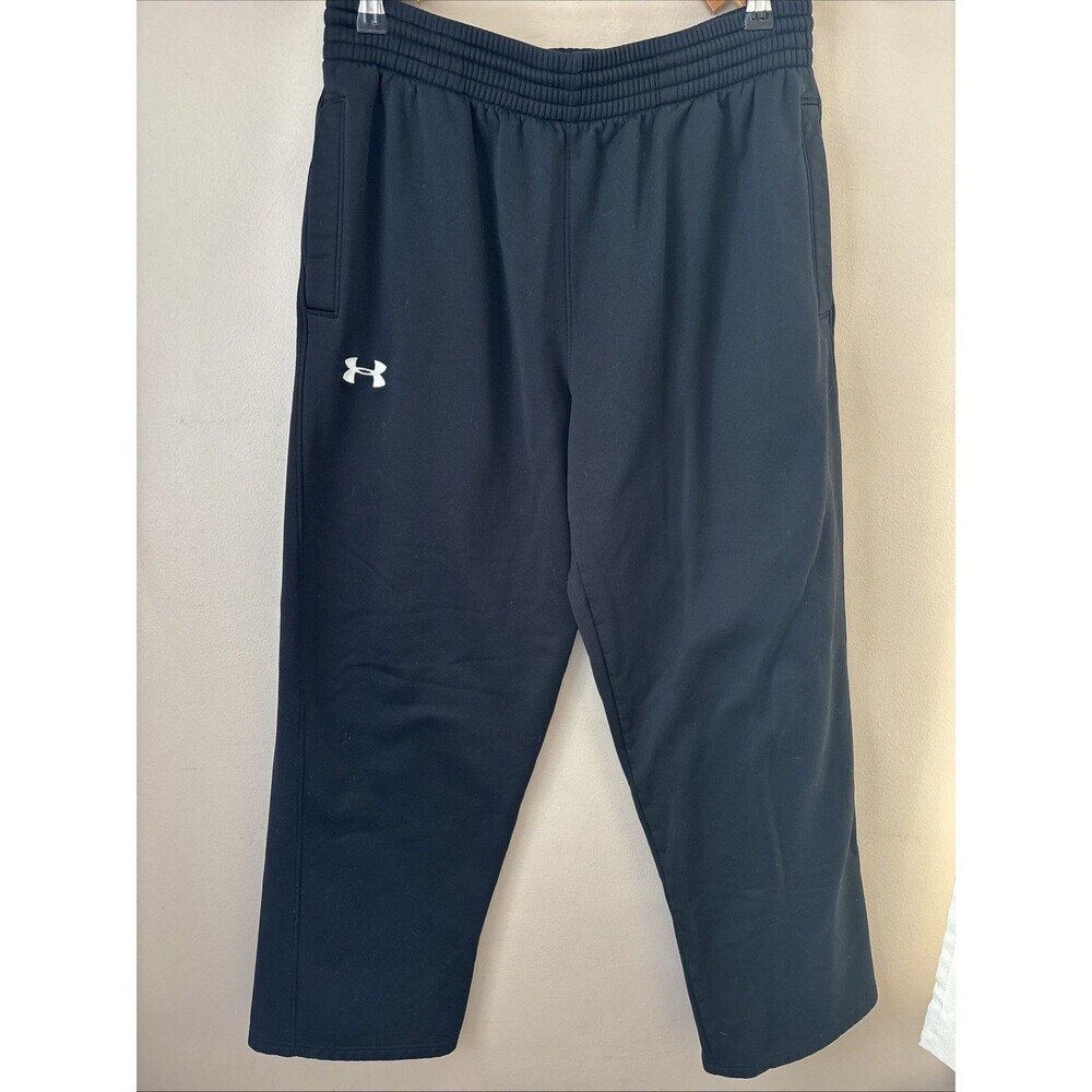 Under Armour Women’s L Black Fleece Lined Wide Leg Sweatpants Athletic Lounge